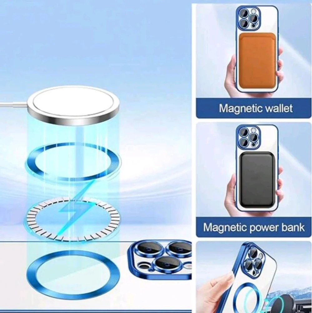 CLEARANCE‼️iPhone 14 Pro Max Magnetic Contrast Frame Clear Phone Case